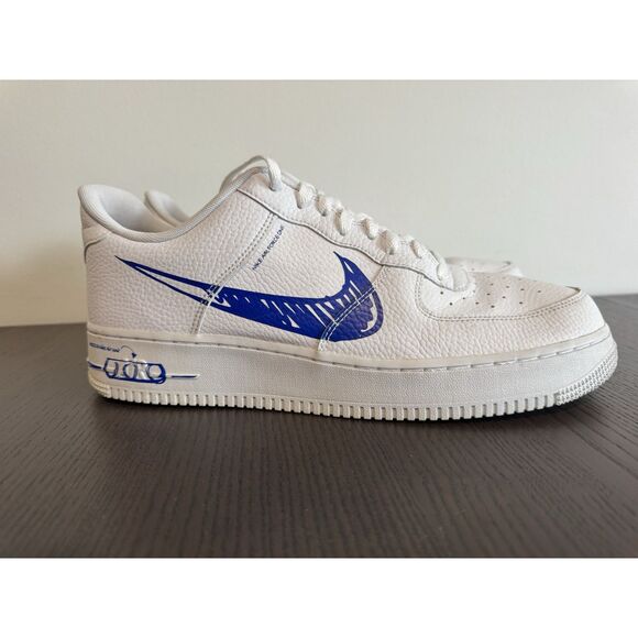 2020 Nike Air Force 1 Lv8 Utility Sketch Pack 12.5 Racer Blue CW7581-100 Mens - Picture 3 of 5